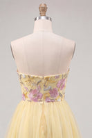 Load image into Gallery viewer, Floral Orange Tulle A-Line Short Cocktail Dress