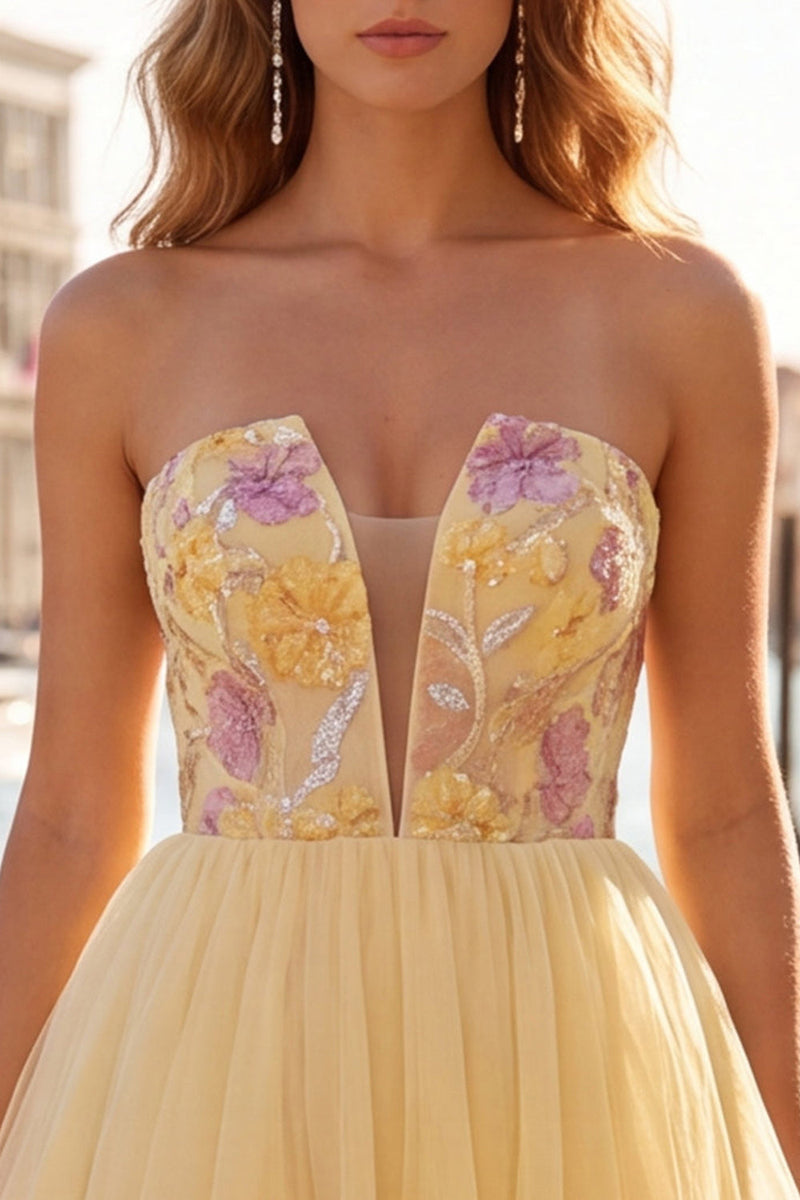 Load image into Gallery viewer, Floral Orange Tulle A-Line Short Cocktail Dress
