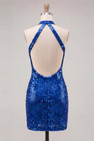 Load image into Gallery viewer, Sparkly Silver Sequin Tight Short Cocktail Dress