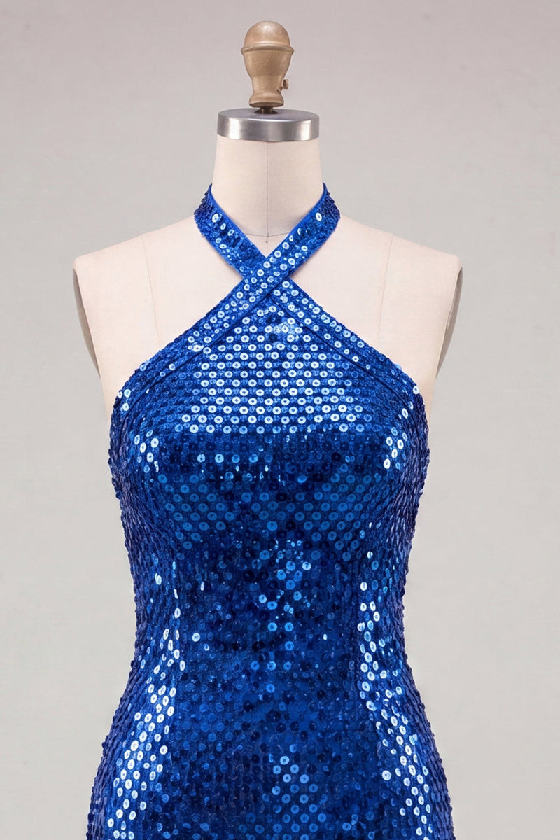 Load image into Gallery viewer, Sparkly Silver Sequin Tight Short Cocktail Dress