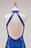 Load image into Gallery viewer, Sparkly Silver Sequin Tight Short Cocktail Dress