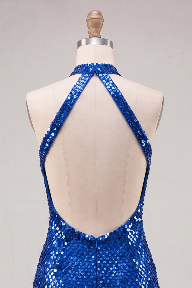 Load image into Gallery viewer, Sparkly Silver Sequin Tight Short Cocktail Dress