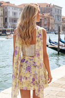 Load image into Gallery viewer, Sparkly Floral Light Blue Corset Short A Line Cocktail Dress with Neck Scarf