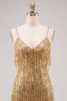 Load image into Gallery viewer, Sparkly Peacock Fringed V Neck Tight Short Cocktail Dress