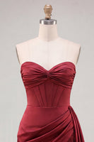 Load image into Gallery viewer, Gold Satin Corset Ruched Short Tight Cocktail Dress with Fringes