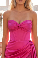 Load image into Gallery viewer, Gold Satin Corset Ruched Short Tight Cocktail Dress with Fringes