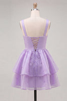 Load image into Gallery viewer, Pink V-Neck Beaded Ruffled Short A Line Cocktail Dress