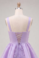 Load image into Gallery viewer, Pink V-Neck Beaded Ruffled Short A Line Cocktail Dress