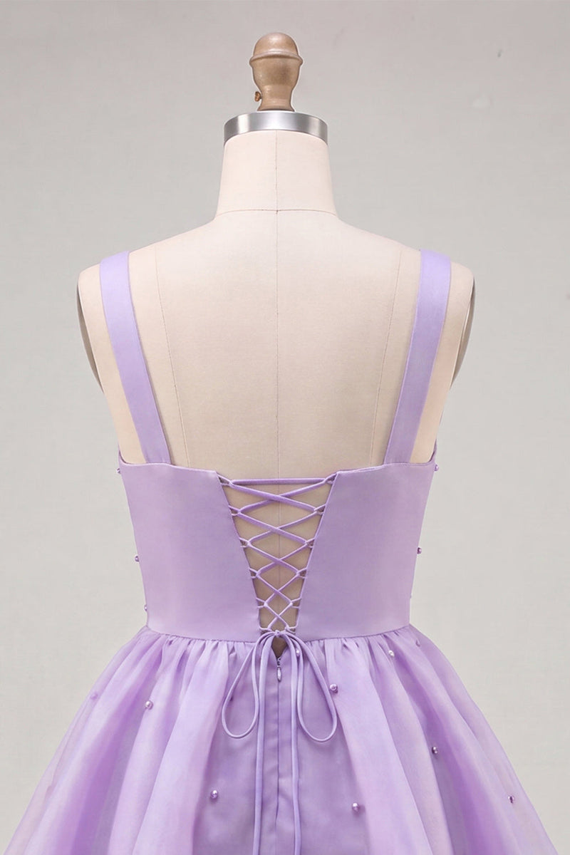 Load image into Gallery viewer, Pink V-Neck Beaded Ruffled Short A Line Cocktail Dress