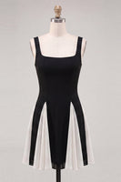 Load image into Gallery viewer, White Black Dots Ruched A-Line Short Cocktail Dress