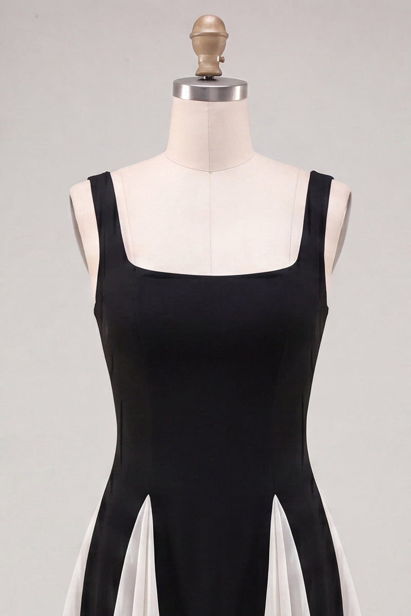 Load image into Gallery viewer, White Black Dots Ruched A-Line Short Cocktail Dress
