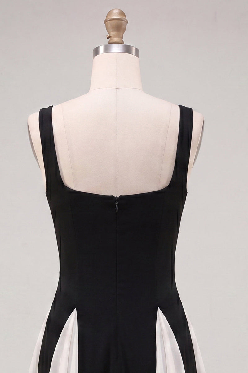 Load image into Gallery viewer, White Black Dots Ruched A-Line Short Cocktail Dress