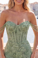 Load image into Gallery viewer, Floral Fuchsia Corset Beaded Tight Short Cocktail Dress