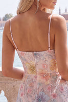 Load image into Gallery viewer, Floral Light Green Beaded Tight Short Cocktail Dress
