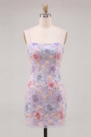 Load image into Gallery viewer, Floral Light Green Beaded Tight Short Cocktail Dress
