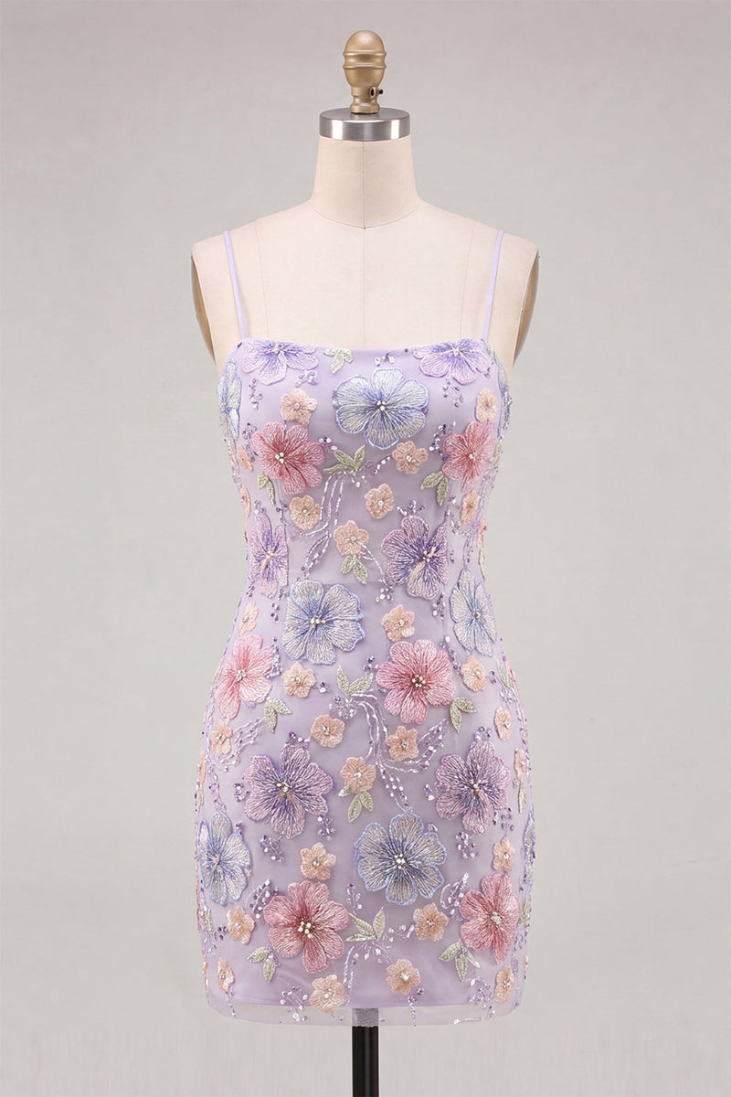Load image into Gallery viewer, Floral Light Green Beaded Tight Short Cocktail Dress