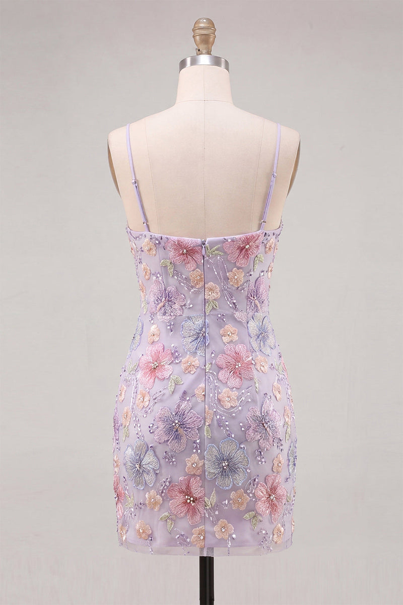 Load image into Gallery viewer, Floral Light Green Beaded Tight Short Cocktail Dress