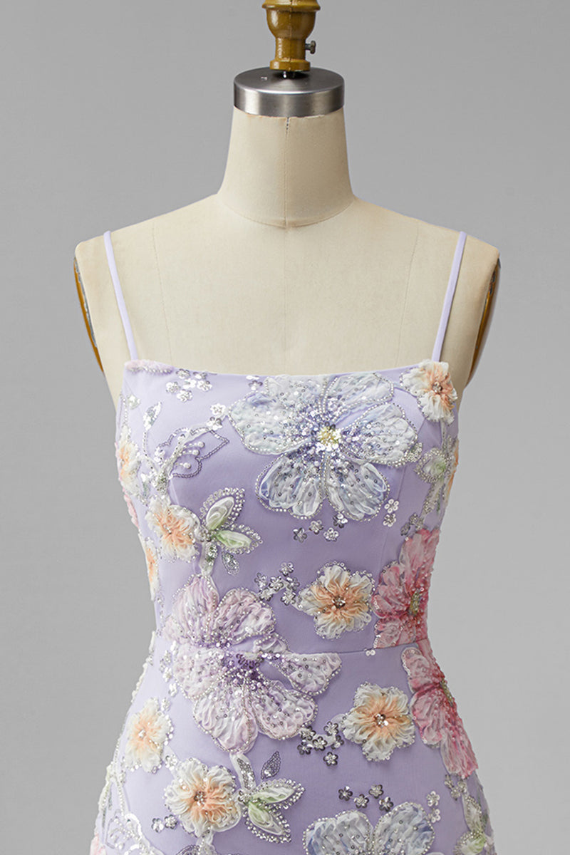 Load image into Gallery viewer, Floral Light Green Beaded Tight Short Cocktail Dress