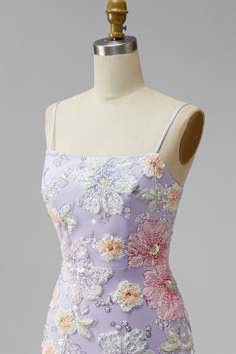 Load image into Gallery viewer, Floral Light Green Beaded Tight Short Cocktail Dress