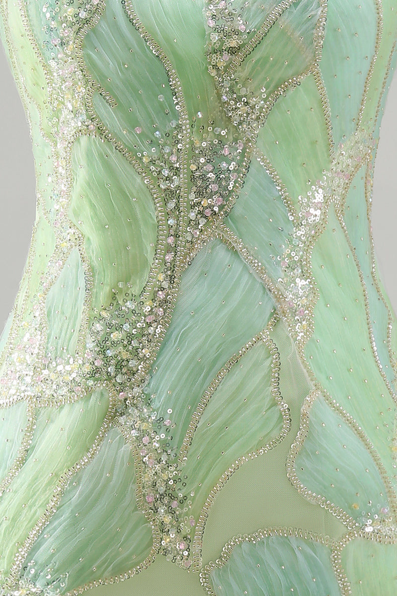 Load image into Gallery viewer, Sparkly Mint Green Sequin Strapless Tight Short Cocktail Dress