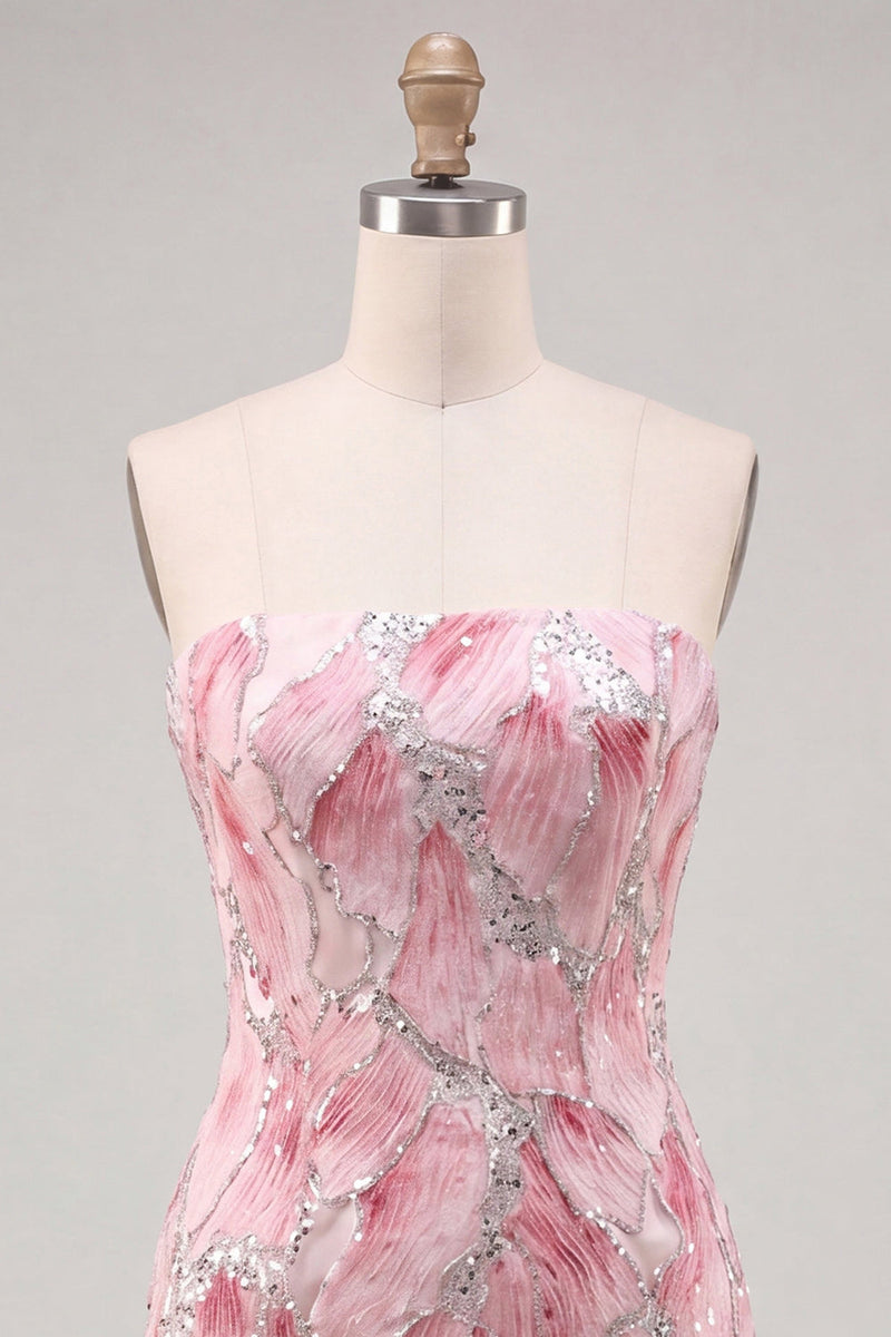 Load image into Gallery viewer, Sparkly Mint Green Sequin Strapless Tight Short Cocktail Dress