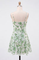 Load image into Gallery viewer, Blue Floral Ruffled A-Line Short Cocktail Dress