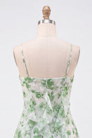Load image into Gallery viewer, Blue Floral Ruffled A-Line Short Cocktail Dress