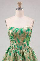 Load image into Gallery viewer, Floral Fuchsia Corset Sweetheart A-Line Short Cocktail Dress