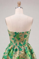 Load image into Gallery viewer, Floral Fuchsia Corset Sweetheart A-Line Short Cocktail Dress