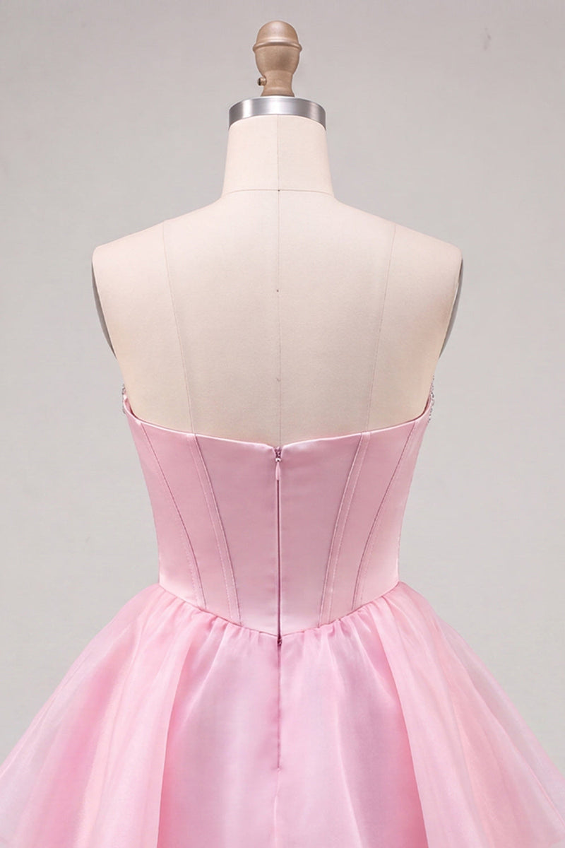 Load image into Gallery viewer, Red Corset Tiered Ruffled A-Line Short Cocktail Dress