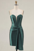 Load image into Gallery viewer, Pink Satin Corset Sweetheart Tight Short Cocktail Dress with Sash