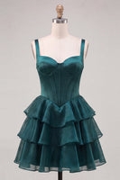 Load image into Gallery viewer, Yellow Corset Tiered Ruffled A-Line Short Cocktail Dress