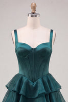 Load image into Gallery viewer, Yellow Corset Tiered Ruffled A-Line Short Cocktail Dress