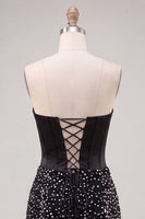 Load image into Gallery viewer, Sparkly Corset Sky Blue Beaded Tight Short Cocktail Dress