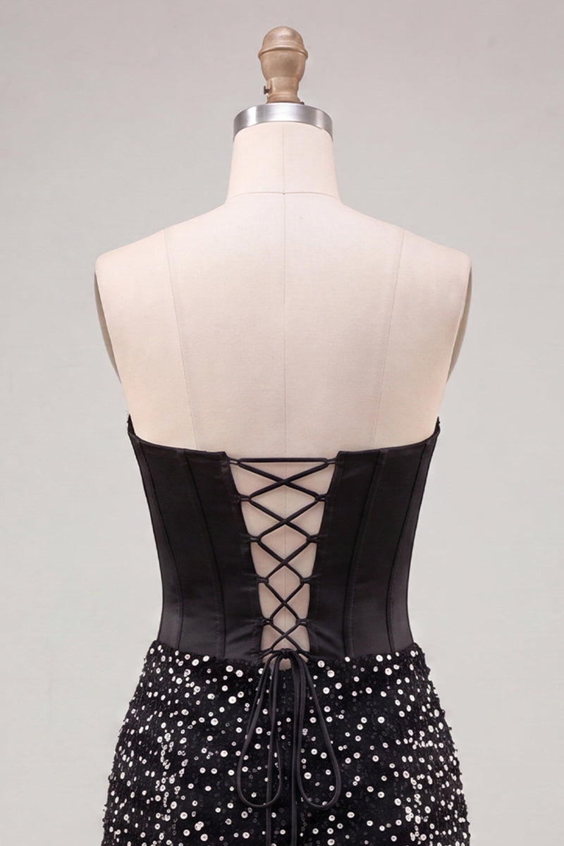 Load image into Gallery viewer, Sparkly Corset Sky Blue Beaded Tight Short Cocktail Dress