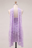 Load image into Gallery viewer, Fuchsia Floral Ruched Tight Neck Scarf Short Cocktail Dress