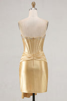 Load image into Gallery viewer, Sparkly Pink Satin Beaded Tight Short Corset Cocktail Dress with Sash