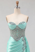 Load image into Gallery viewer, Sparkly Corset Gold Beaded Tight Short Satin Cocktail Dress