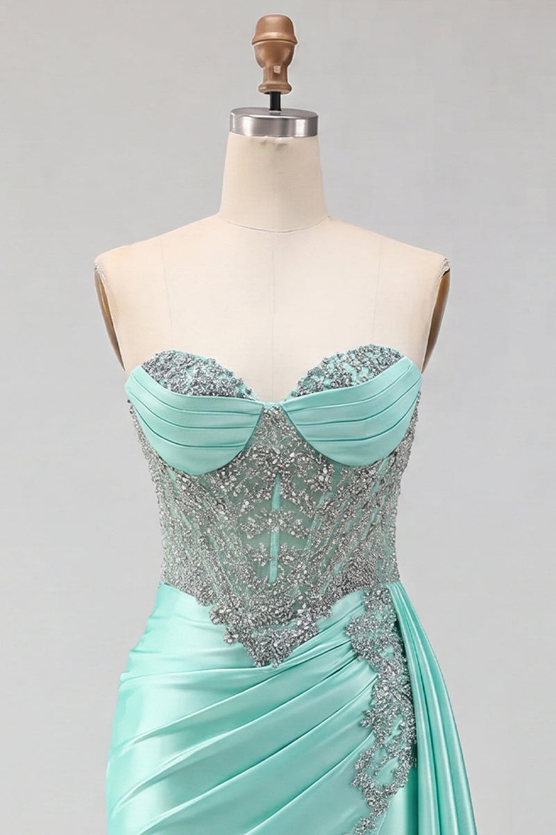 Load image into Gallery viewer, Sparkly Corset Gold Beaded Tight Short Satin Cocktail Dress