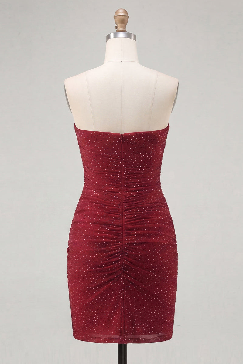 Load image into Gallery viewer, Sparkly Royal Blue Beaded Sweetheart Keyhole Short Tight Cocktail Dress