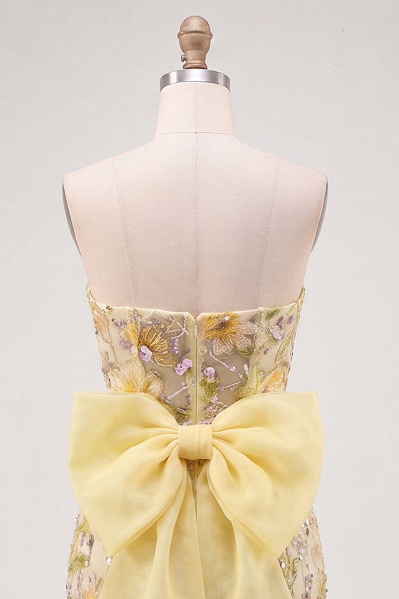 Load image into Gallery viewer, Sparkly Floral Pink Sequin Tight Short Cocktail Dress with Bow