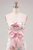 Load image into Gallery viewer, Floral Lilac Sequin Tight Short Cocktail Dress with Bow