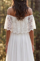 Load image into Gallery viewer, Ivory Chiffon Sweep Train A-Line Beach Wedding Dress