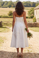 Load image into Gallery viewer, Floral Ivory Strapless A-Line Maxi Engagement Dress with Beading
