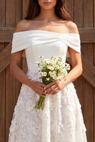 Load image into Gallery viewer, Ivory Lace Off The Shoulder A-Line Maxi Engagement Dress