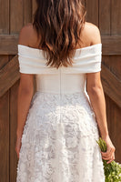 Load image into Gallery viewer, Ivory Lace Off The Shoulder A-Line Maxi Engagement Dress