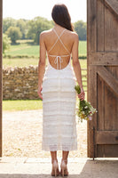 Load image into Gallery viewer, Ivory Lace Halter Neck Sheath Maxi Engagement Dress