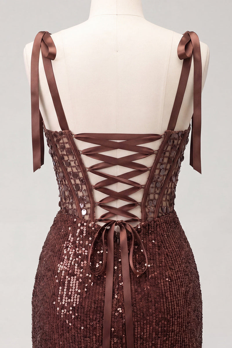 Load image into Gallery viewer, Sparkly Pink Corset Sequin Short Tight Ruched Cocktail Dress
