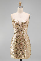 Load image into Gallery viewer, Silver Sparkly Sequin Corset Tight Short Cocktail Dress