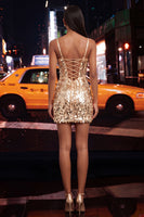 Load image into Gallery viewer, Silver Sparkly Sequin Corset Tight Short Cocktail Dress